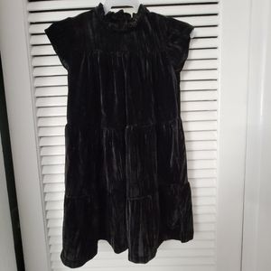GAP Girls Dress Velvet Black Crushed